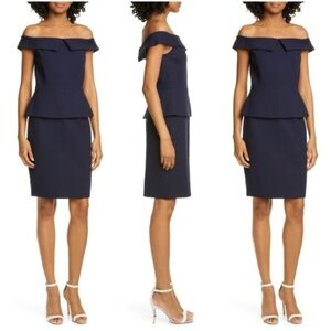 Ted Baker - Gardenia Bow shoulder bodycon dress, navy dark blue, size 12
